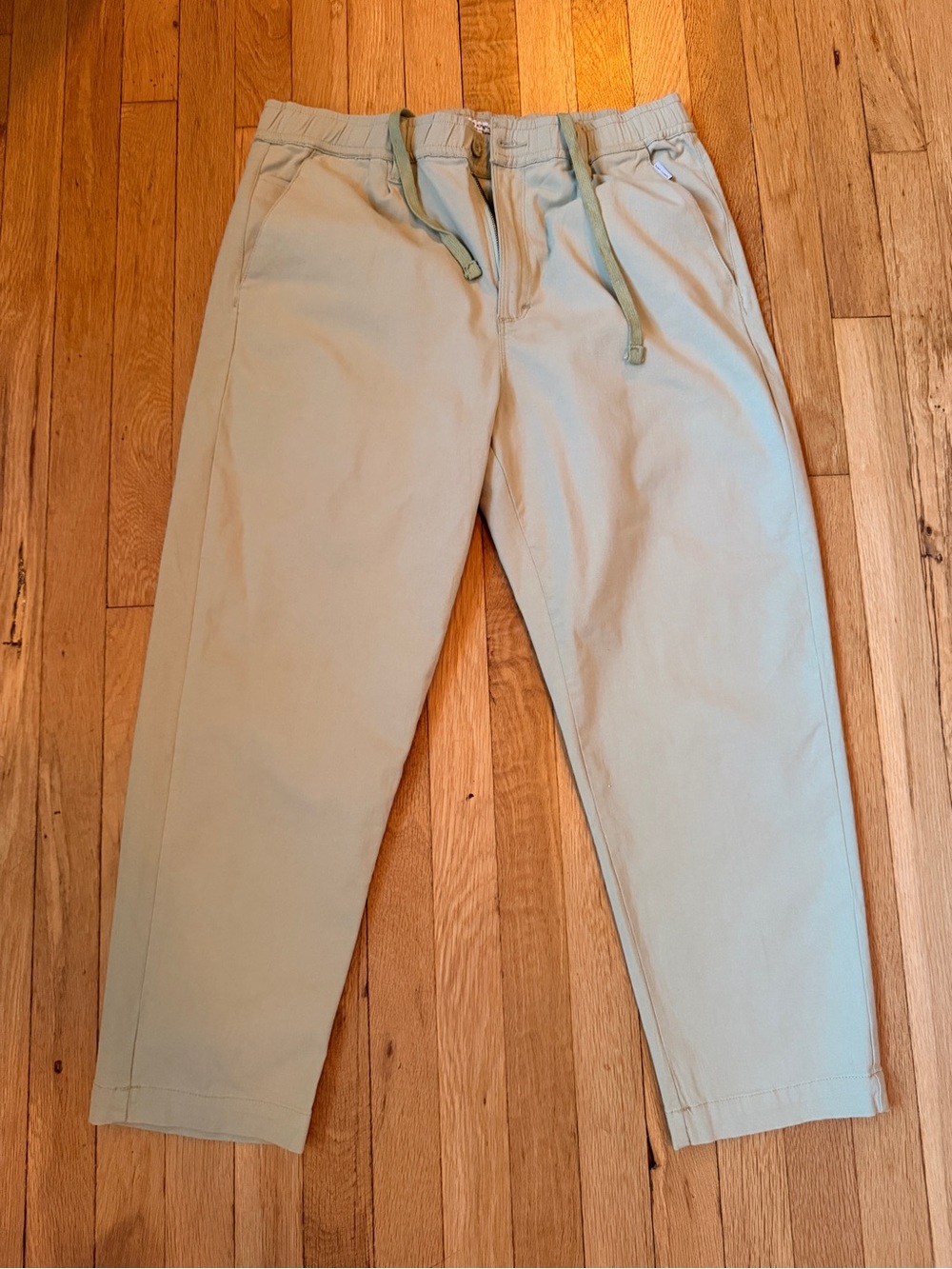 Men's Drawstring Chino Pants in Light Khaki